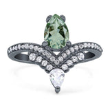 Pear Teardrop Natural Stone Wedding Ring