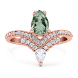 Pear Teardrop Natural Stone Wedding Ring