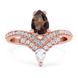 Pear Teardrop Natural Stone Wedding Ring