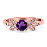 Art Deco Round Natural Stone Floral Ring