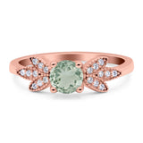 Art Deco Round Natural Stone Floral Ring
