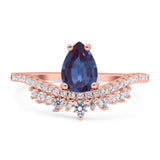 Pear Teardrop Natural Stone Wedding Ring