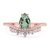 Pear Teardrop Natural Stone Wedding Ring