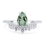 Pear Teardrop Natural Stone Wedding Ring