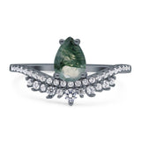 Pear Teardrop Natural Stone Wedding Ring