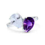 Pear Teardrop Natural Stone Wedding Ring
