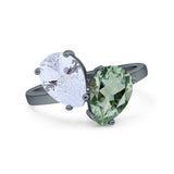 Pear Teardrop Natural Stone Wedding Ring