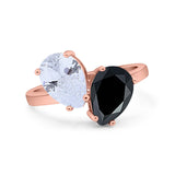 Pear Teardrop Natural Stone Wedding Ring