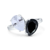 Pear Teardrop Natural Stone Wedding Ring