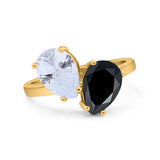 Pear Teardrop Natural Stone Wedding Ring