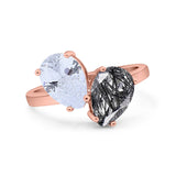 Pear Teardrop Natural Stone Wedding Ring