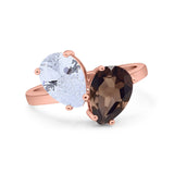 Pear Teardrop Natural Stone Wedding Ring