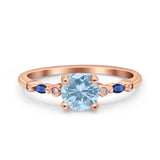 Minimalist Round Natural Stone Art Deco Ring