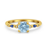 Minimalist Round Natural Stone Art Deco Ring
