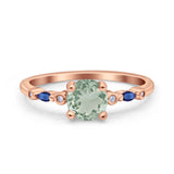 Minimalist Round Natural Stone Art Deco Ring