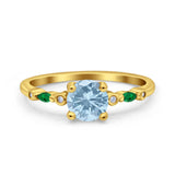 Minimalist Round Natural Stone Art Deco Ring