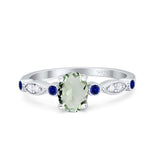 Oval Natural Stone Vintage Style Ring