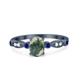 Oval Natural Stone Vintage Style Ring