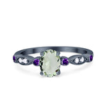 Oval Natural Stone Vintage Style Ring