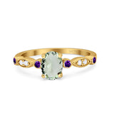 Oval Natural Stone Vintage Style Ring