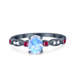 Vintage Style Oval Natural Stone Ring