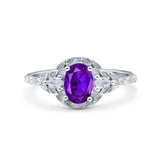 Floral Oval Natural Stone Wedding Ring