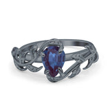 Pear Teardrop Leaf Vintage Style Ring