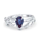 Pear Teardrop Leaf Vintage Style Ring