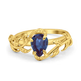 Pear Teardrop Leaf Vintage Style Ring