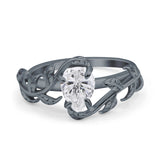 Pear Teardrop Leaf Vintage Style Ring