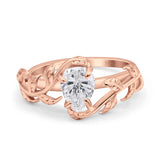 Pear Teardrop Leaf Vintage Style Ring