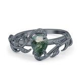 Pear Teardrop Leaf Vintage Style Ring
