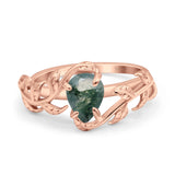 Pear Teardrop Leaf Vintage Style Ring