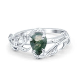 Pear Teardrop Leaf Vintage Style Ring