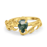 Pear Teardrop Leaf Vintage Style Ring