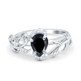 Pear Teardrop Leaf Vintage Style Ring