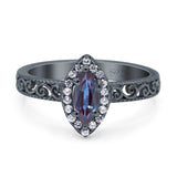 Marquise Halo Filigree Ring