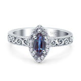 Marquise Halo Filigree Ring