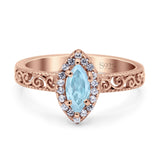 Marquise Halo Filigree Ring