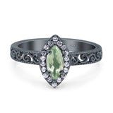 Marquise Halo Filigree Ring