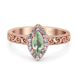 Marquise Halo Filigree Ring