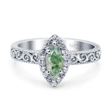 Marquise Halo Filigree Ring