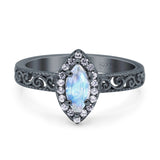 Marquise Halo Filigree Ring