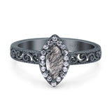 Marquise Halo Filigree Ring