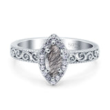 Marquise Halo Filigree Ring