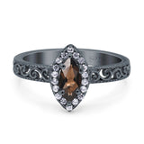 Marquise Halo Filigree Ring