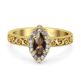 Marquise Halo Filigree Ring