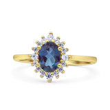 Art Deco Oval Halo Floral Ring