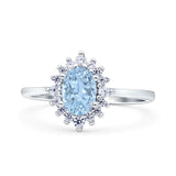 Art Deco Oval Halo Floral Ring