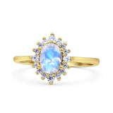 Art Deco Oval Halo Floral Ring